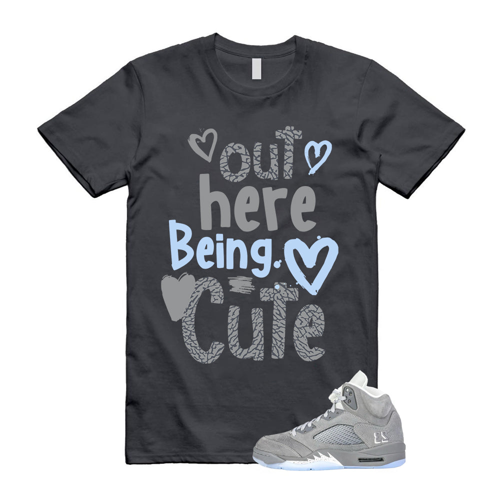 Air 5 Wolf Grey Shirt To Match Out Here Being Cute T-Shirt product image 1