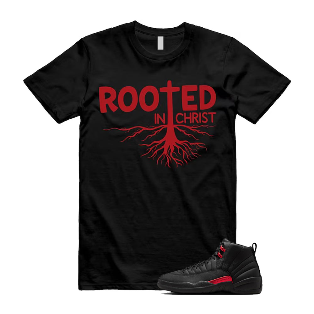 12 Bloodline in Black Varsity Red Shirt To Match Rooted In product image 1