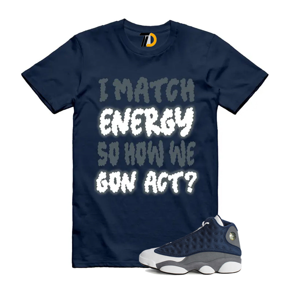 13s Flint Navy Grey White Shirt To Match I Energy T-Shirt product image 1