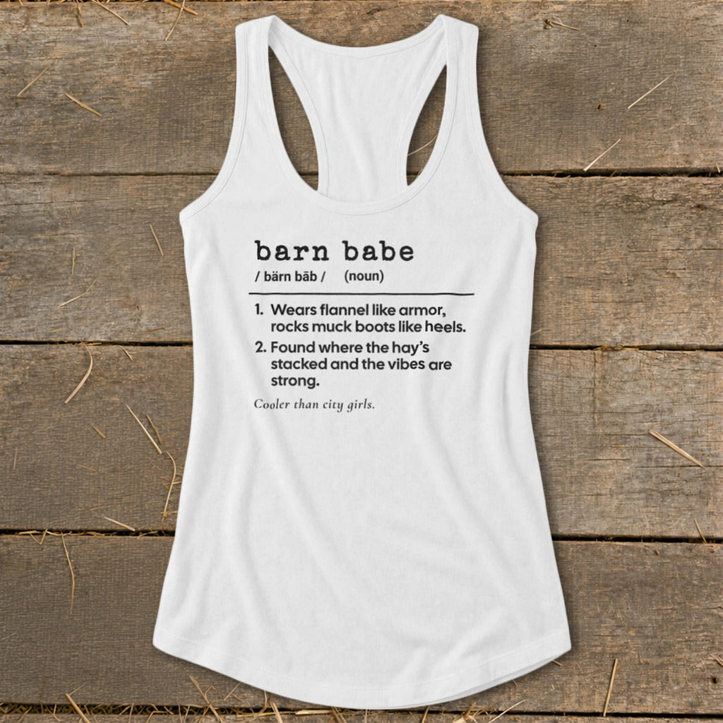 Barn Babe Definition Racerback Tank