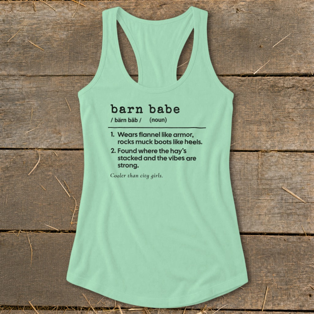 Barn Babe Definition Racerback Tank
