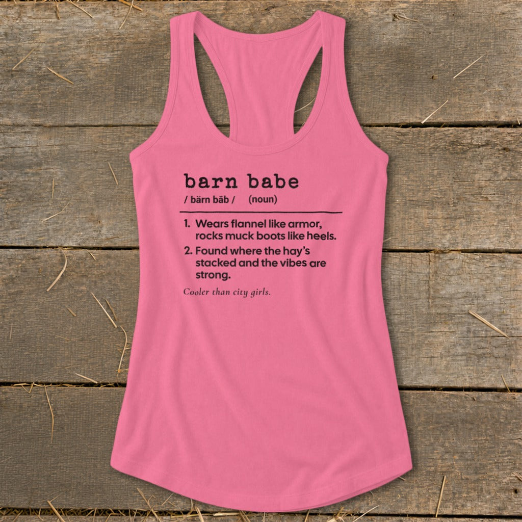 Barn Babe Definition Racerback Tank