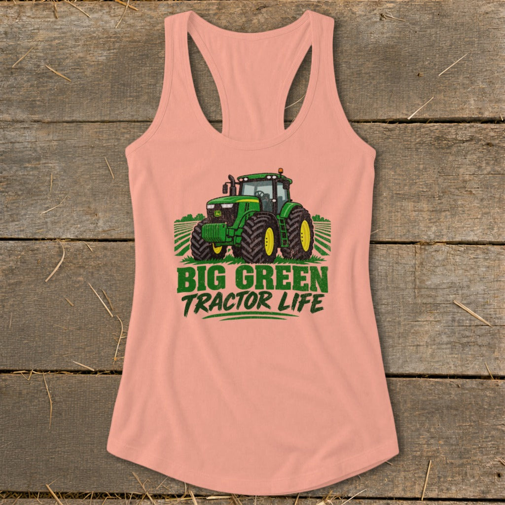 Big Green Tractor Racerback Tank