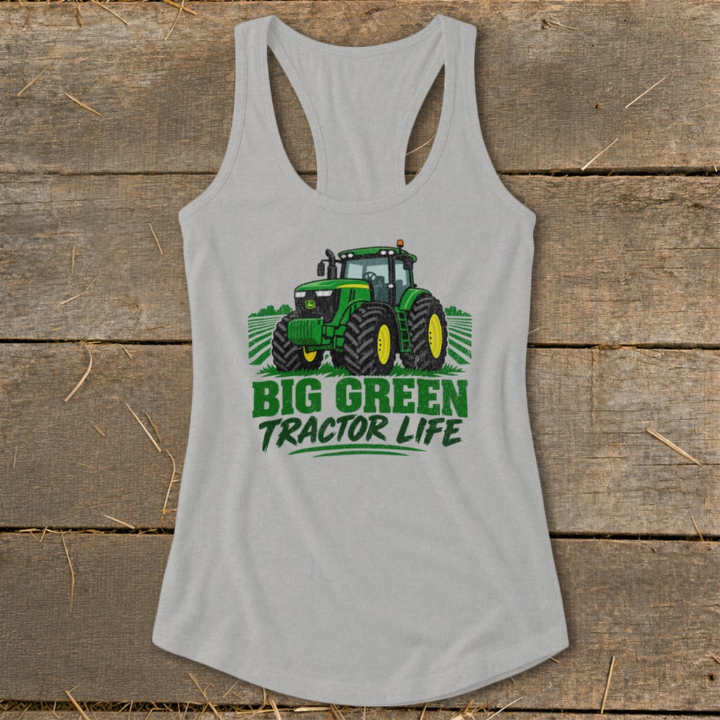Big Green Tractor Racerback Tank