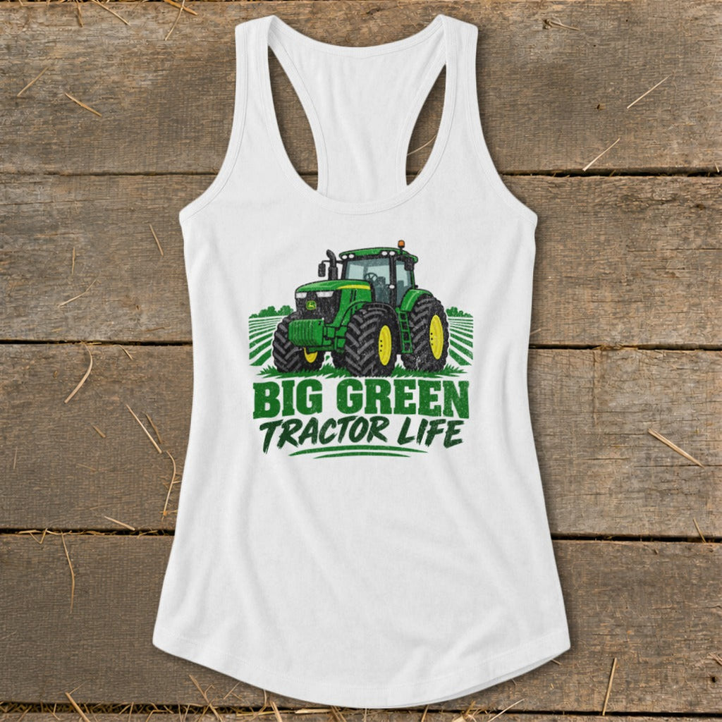Big Green Tractor Racerback Tank
