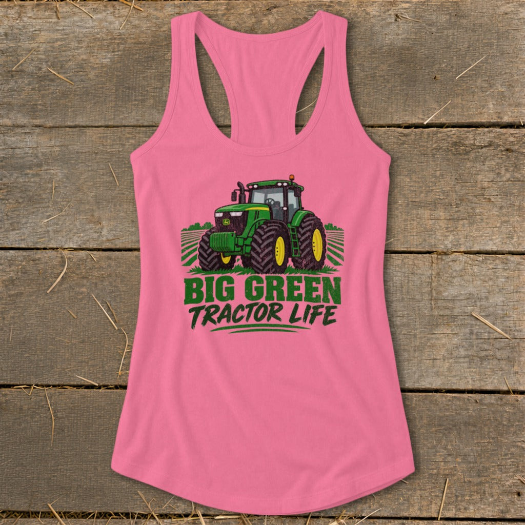 Big Green Tractor Racerback Tank