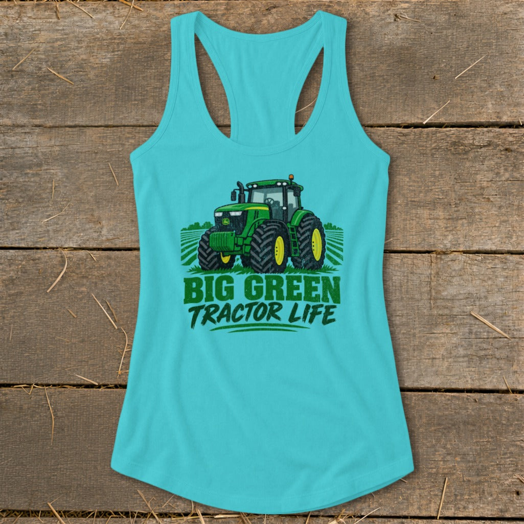 Big Green Tractor Racerback Tank