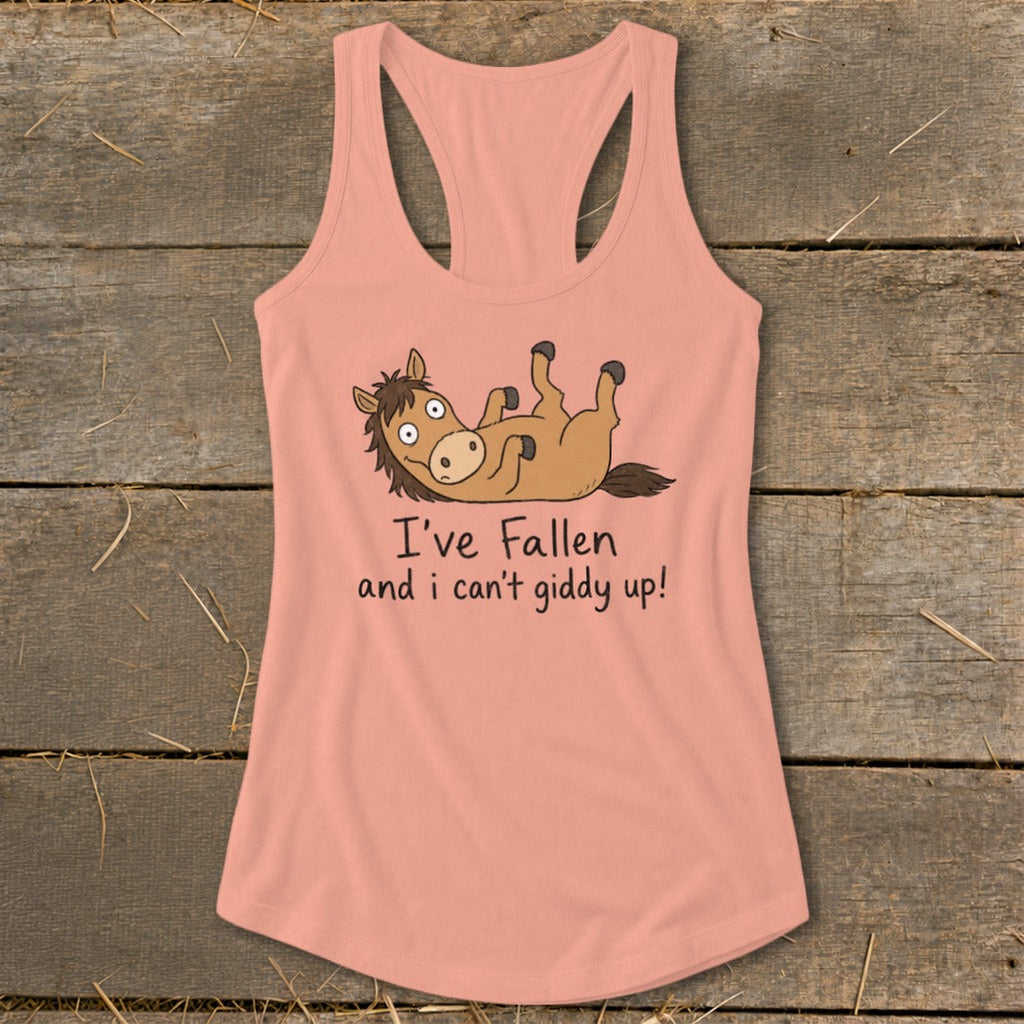 Can't Giddy Up Racerback Tank