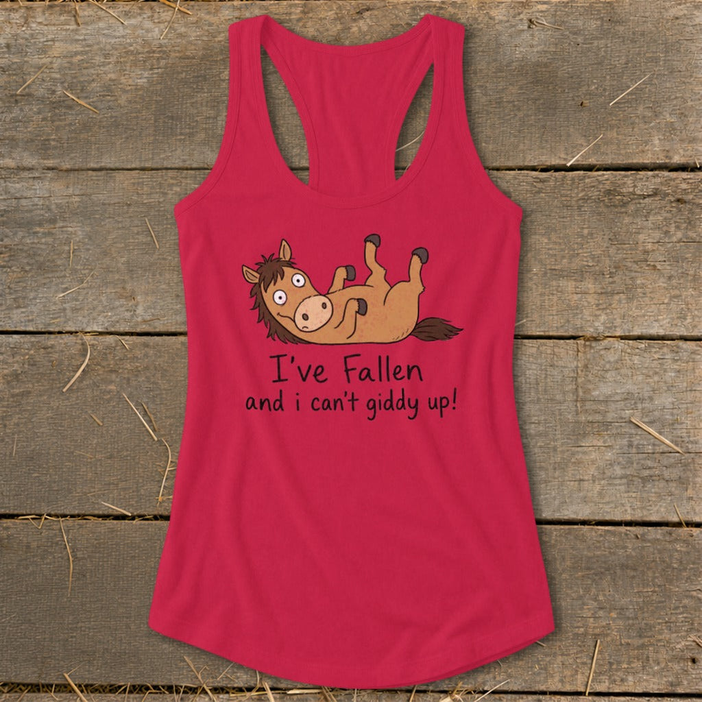 Can't Giddy Up Racerback Tank
