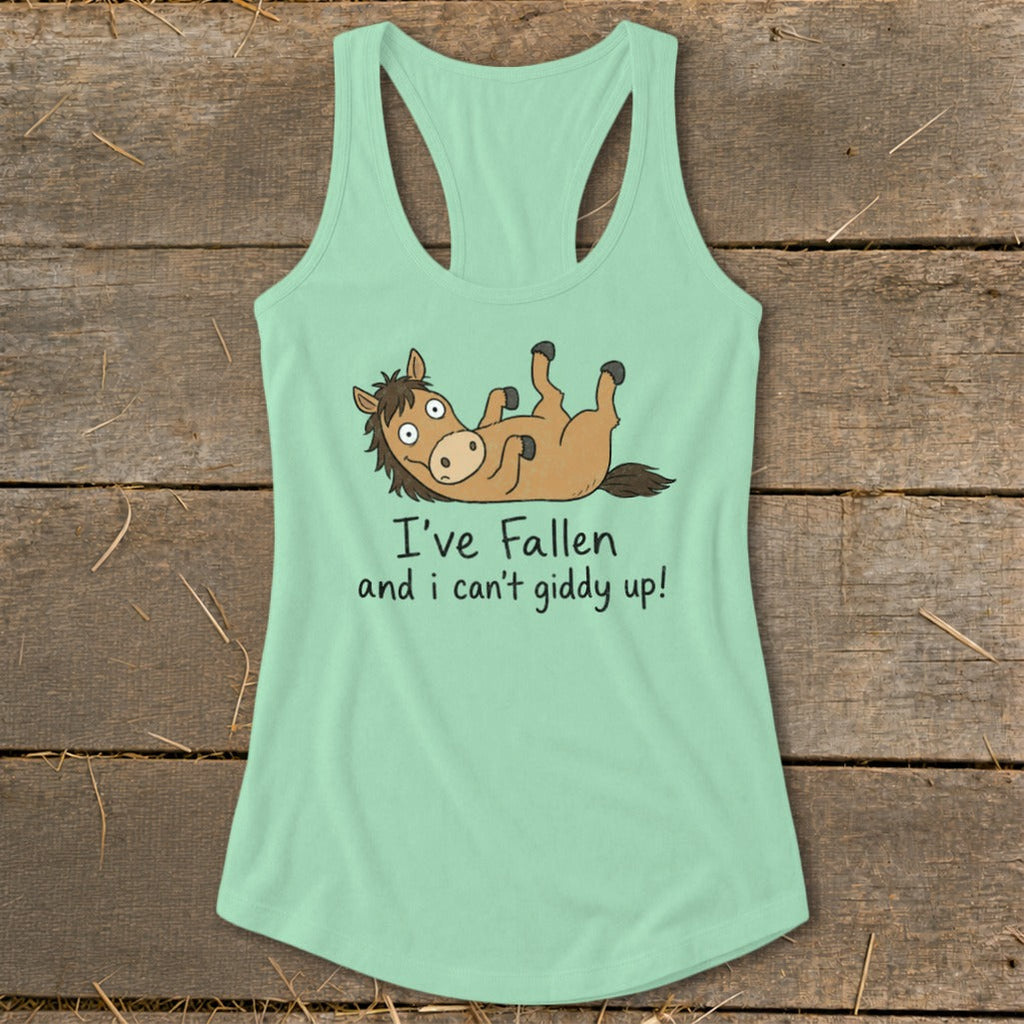 Can't Giddy Up Racerback Tank