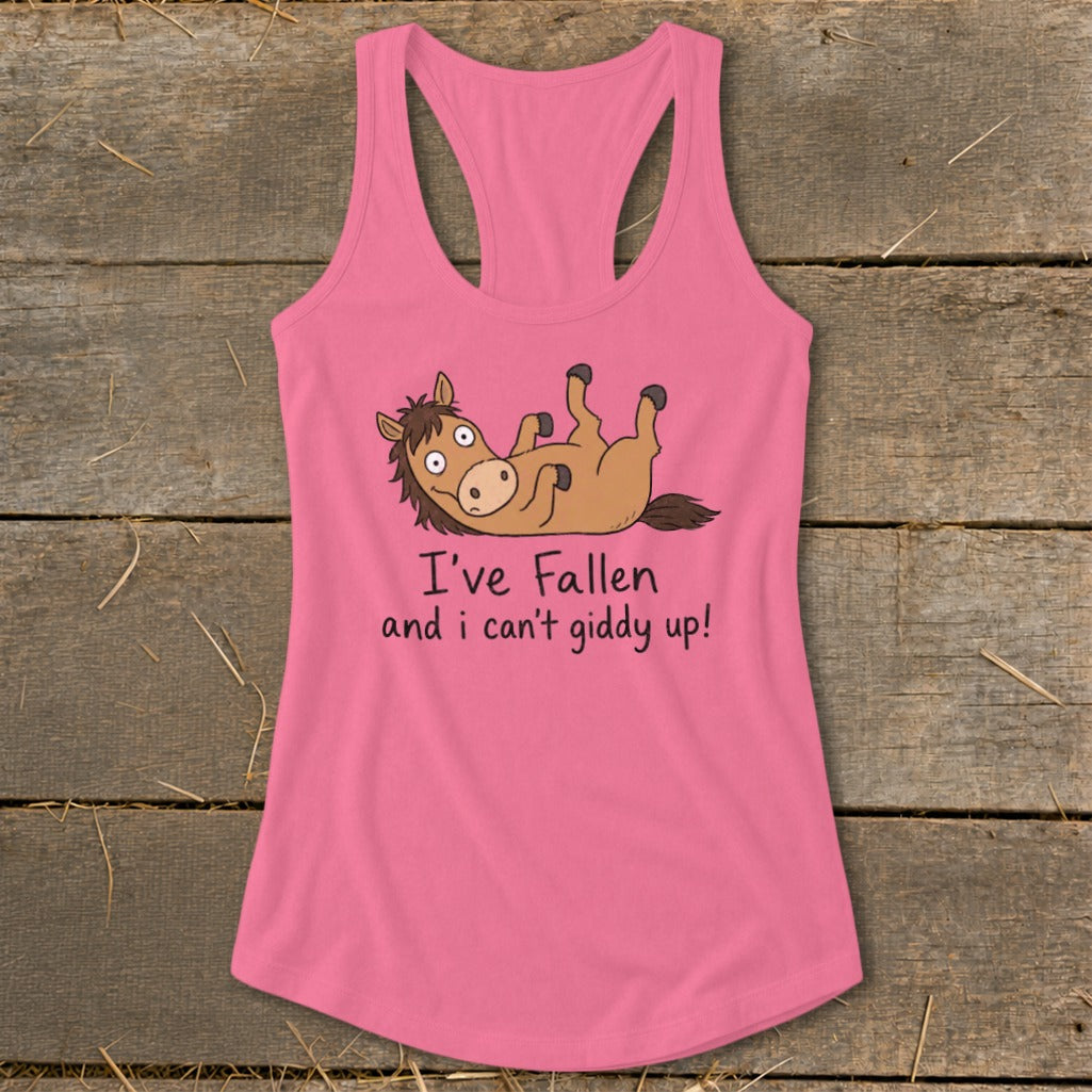 Can't Giddy Up Racerback Tank