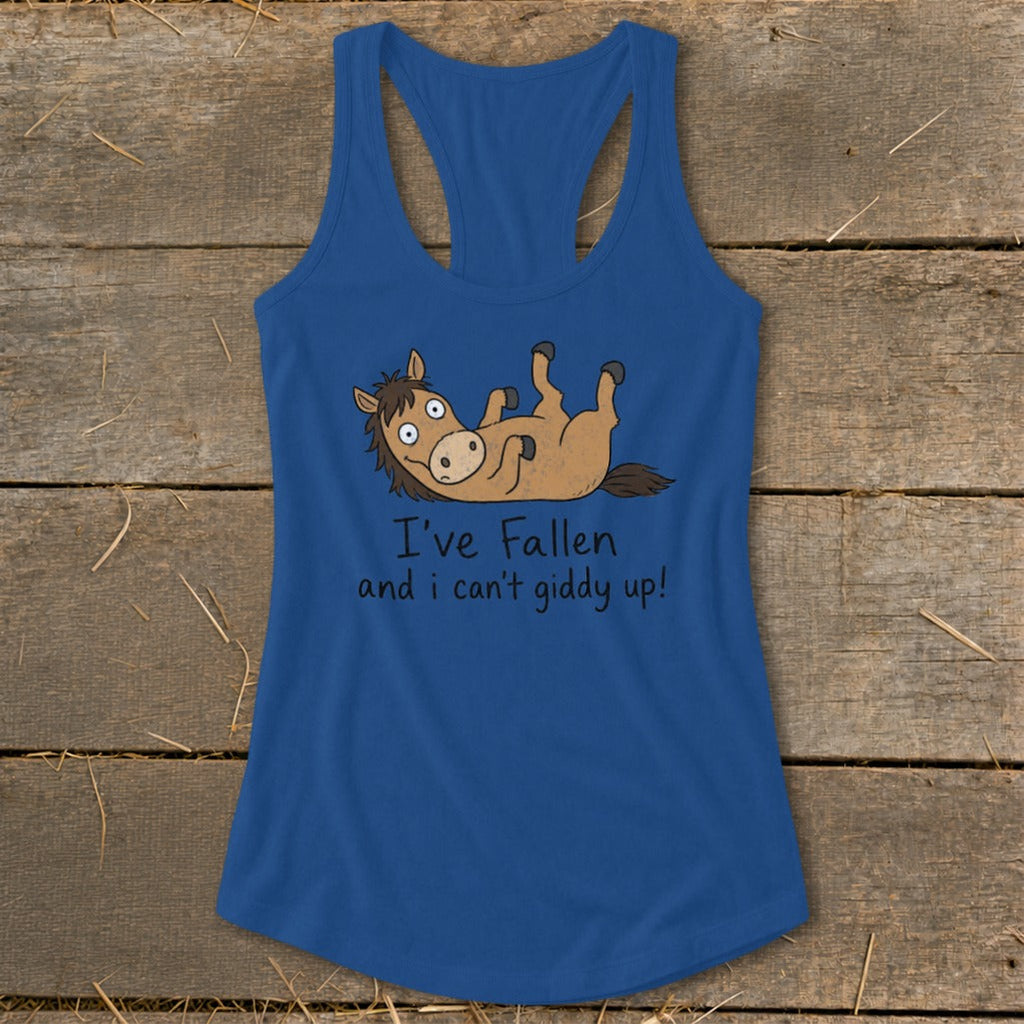 Can't Giddy Up Racerback Tank