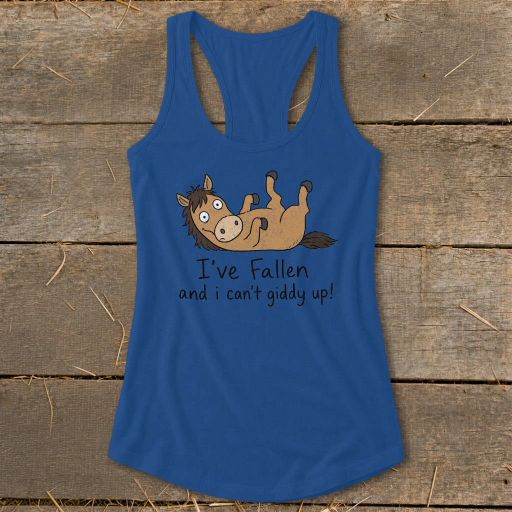 Can't Giddy Up Racerback Tank