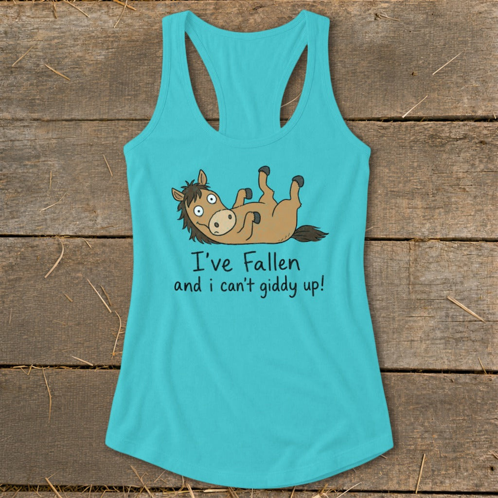 Can't Giddy Up Racerback Tank