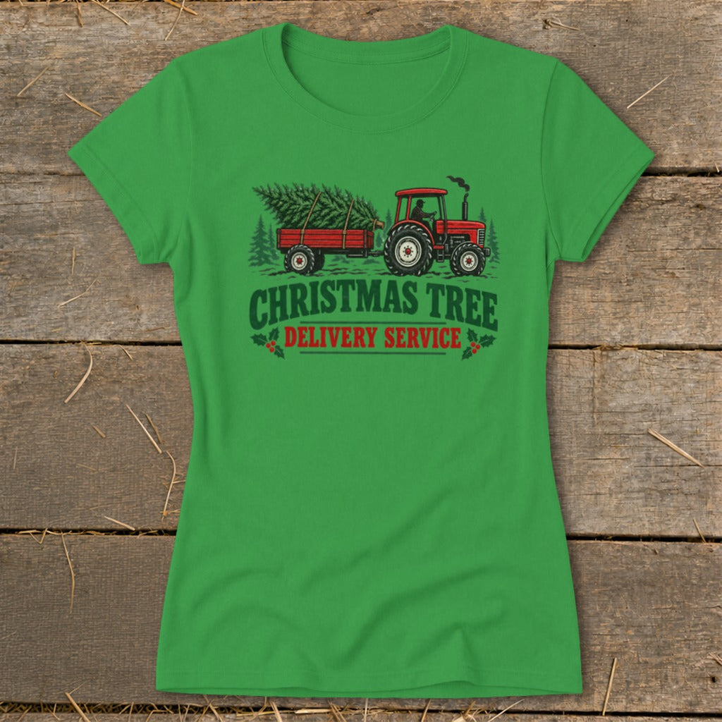 Christmas Tree Delivery Ladies Tee product image 2