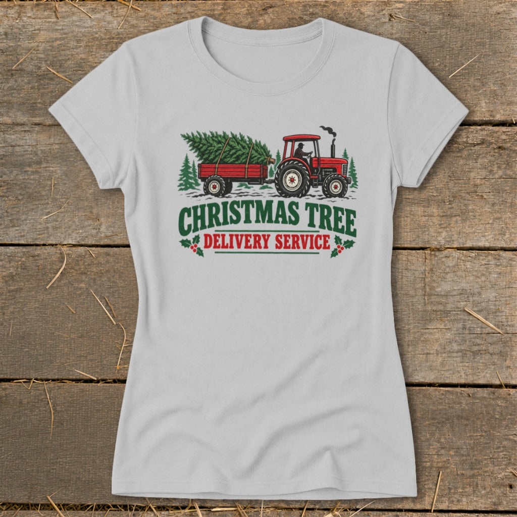 Christmas Tree Delivery Ladies Tee product image 3