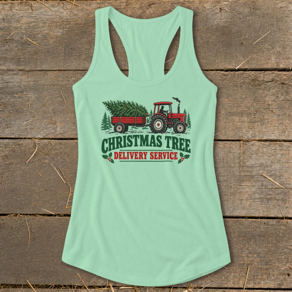 Christmas Tree Delivery Racerback Tank