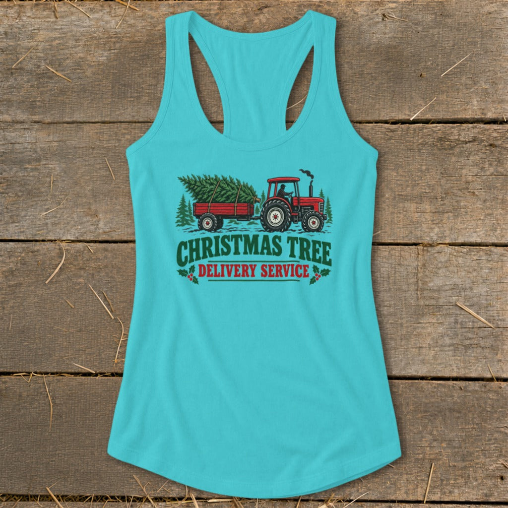 Christmas Tree Delivery Racerback Tank