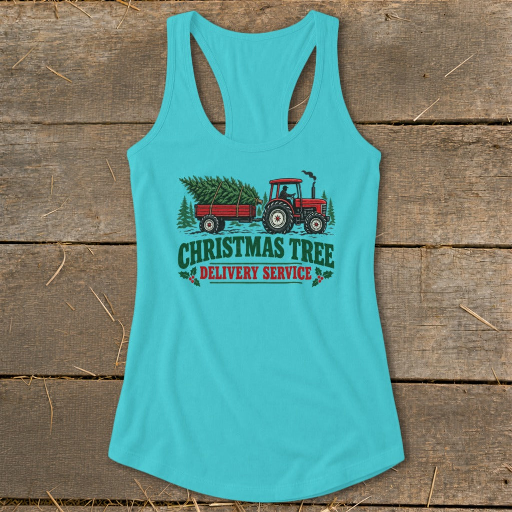 Christmas Tree Delivery Racerback Tank