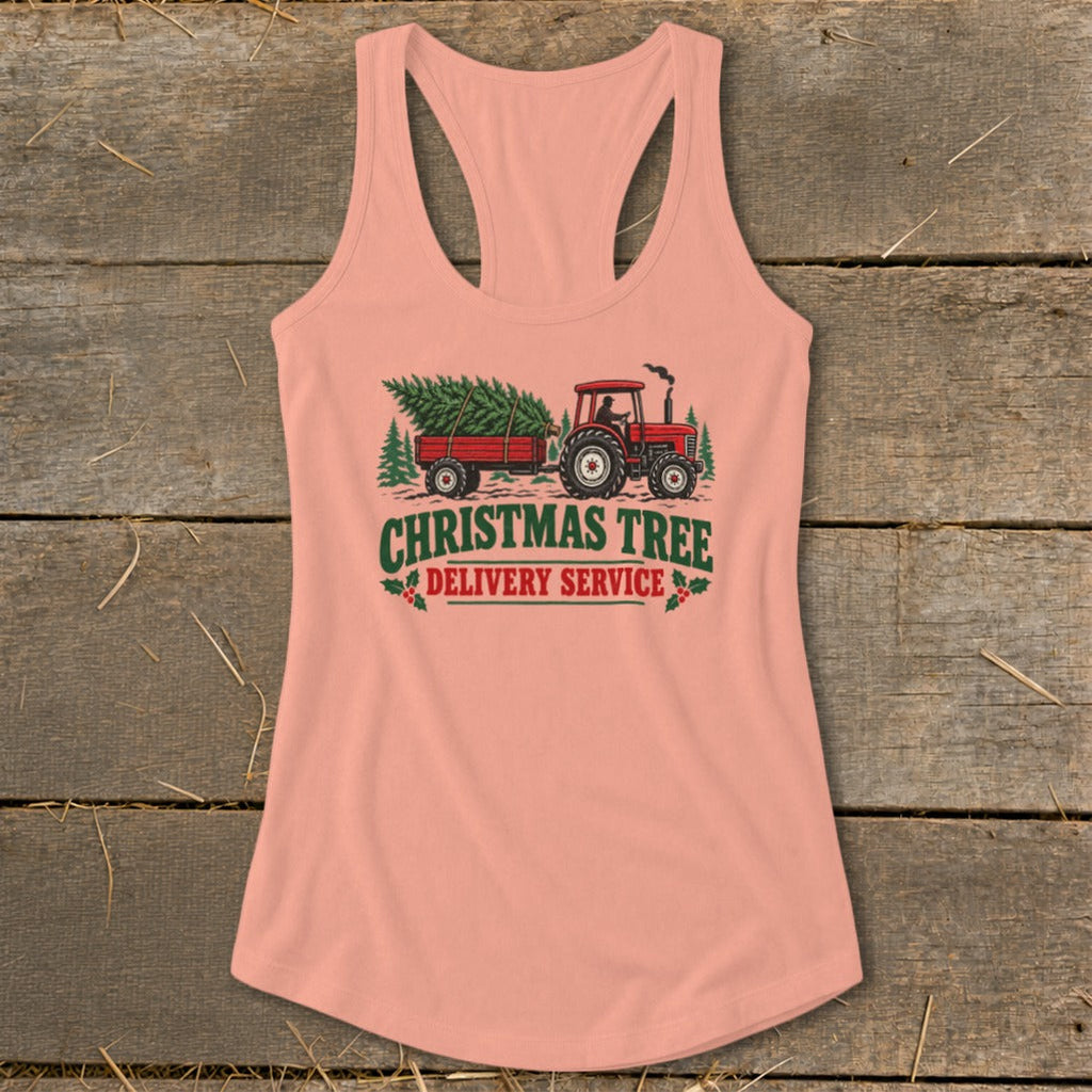 Christmas Tree Delivery Racerback Tank