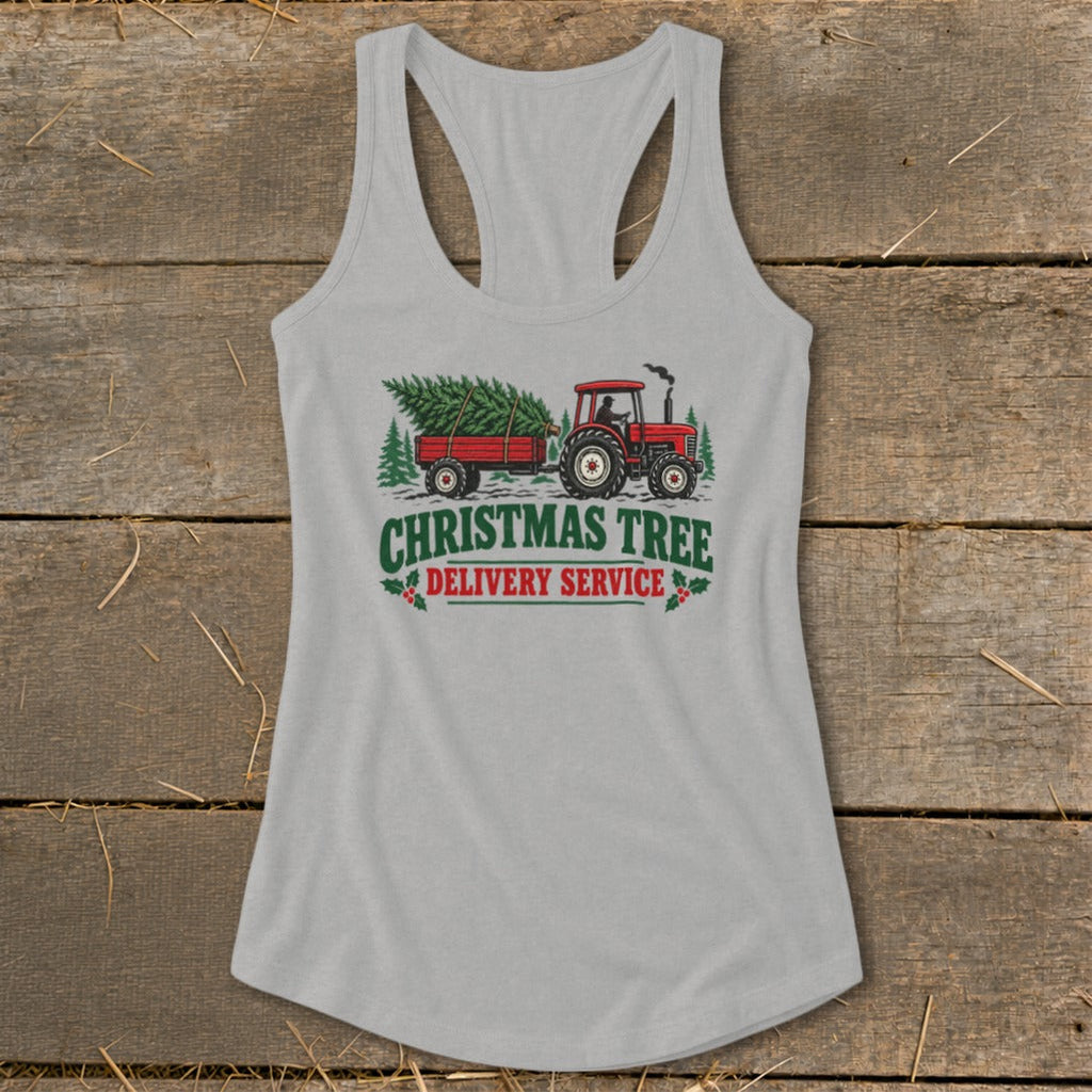 Christmas Tree Delivery Racerback Tank