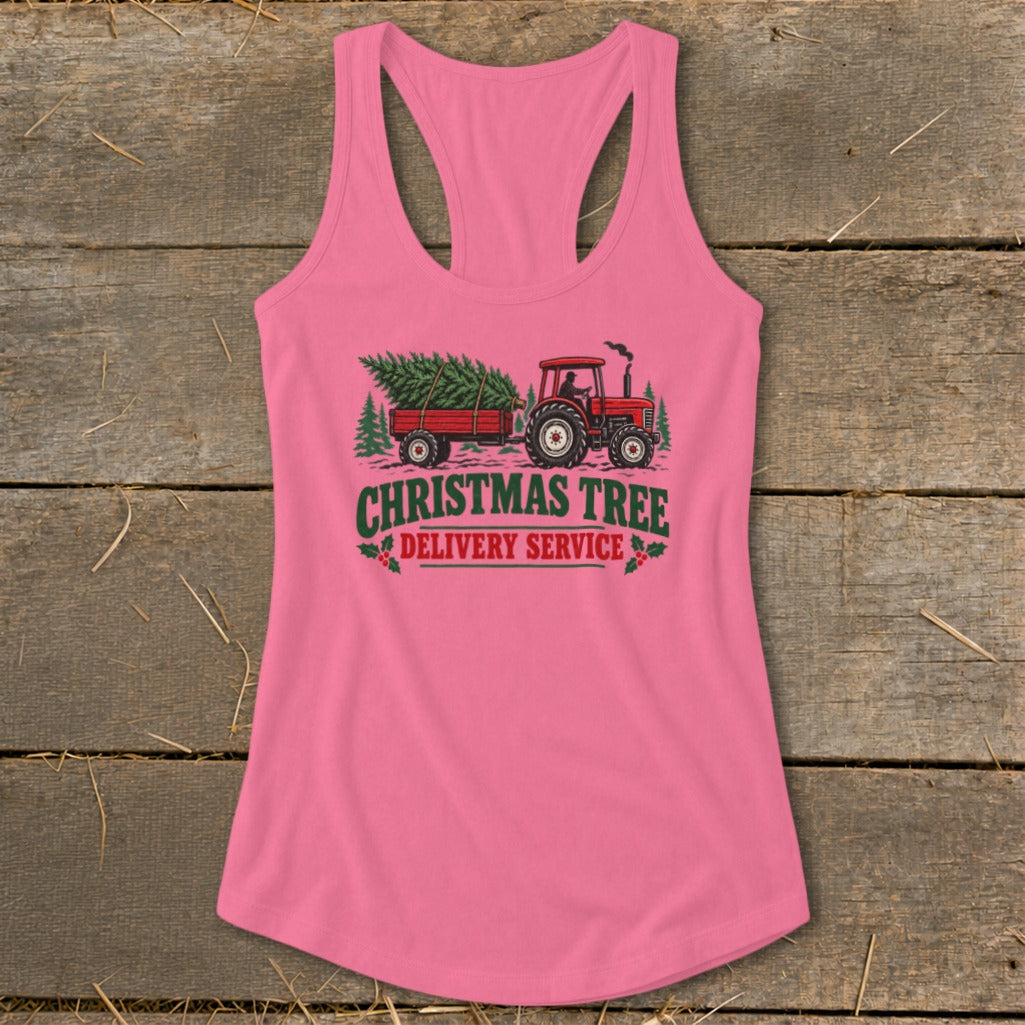 Christmas Tree Delivery Racerback Tank
