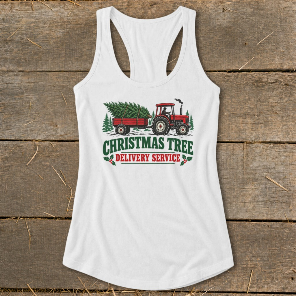 Christmas Tree Delivery Racerback Tank