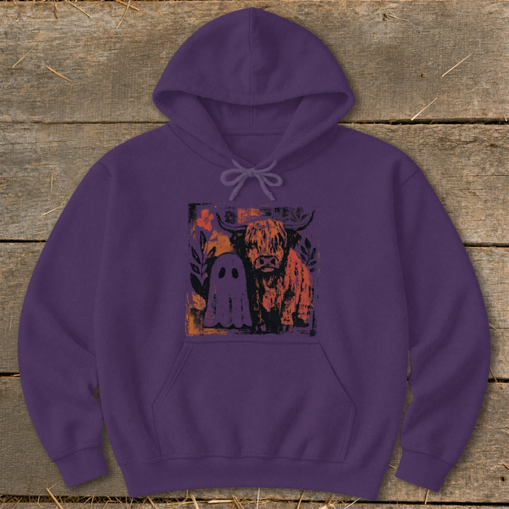 Cow and Ghostly Friend Hoodie product image 4