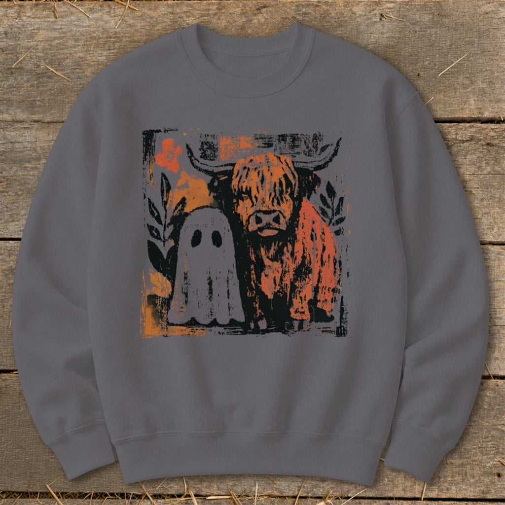 Cow and Ghostly Friend Sweatshirt product image 2