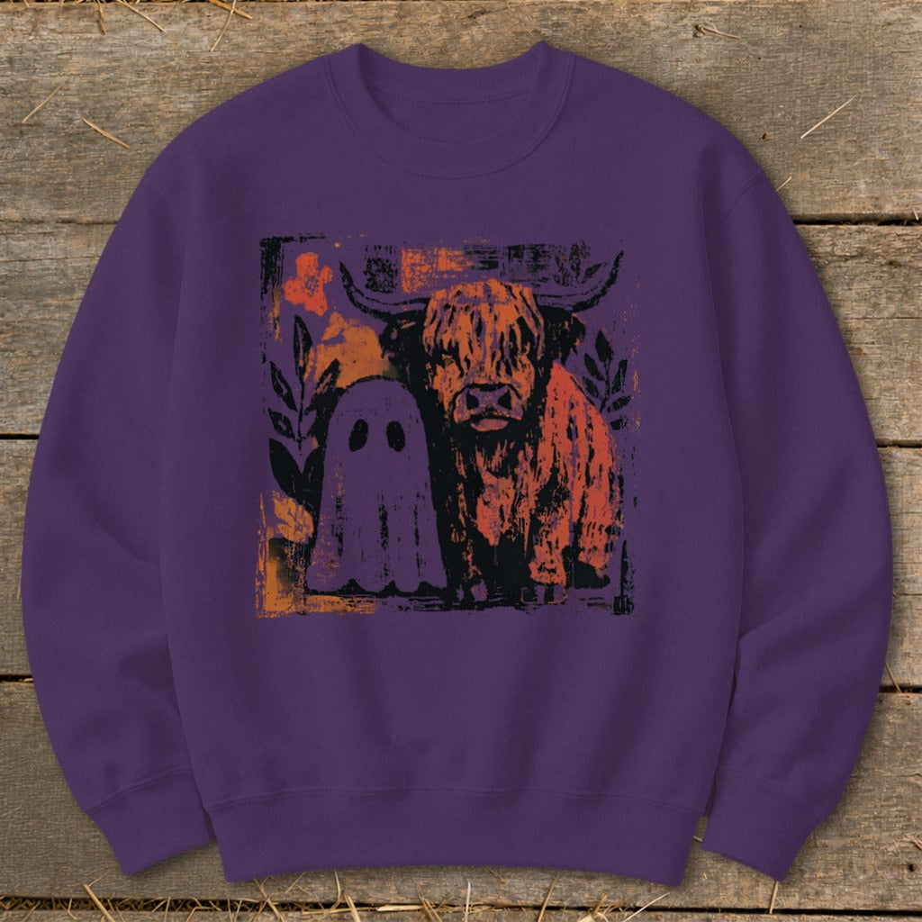 Cow and Ghostly Friend Sweatshirt product image 3