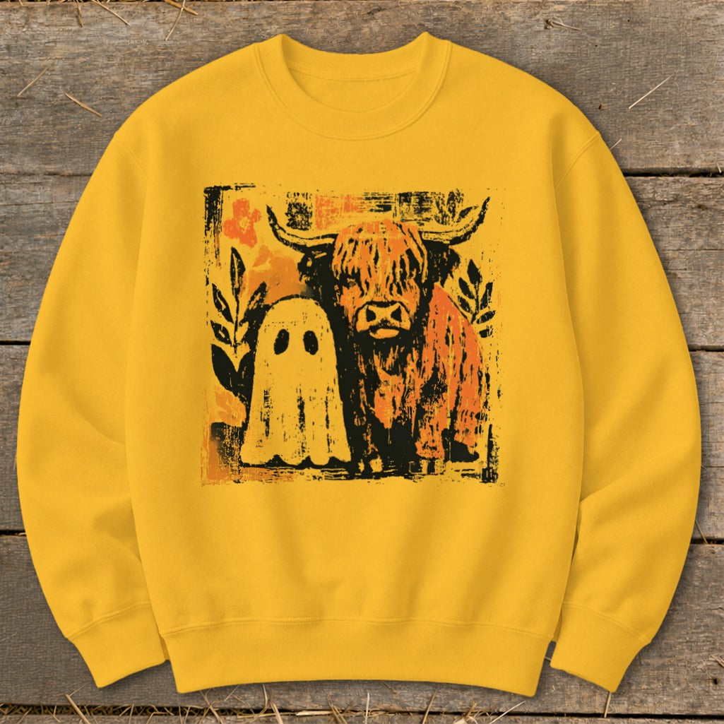 Cow and Ghostly Friend Sweatshirt product image 4