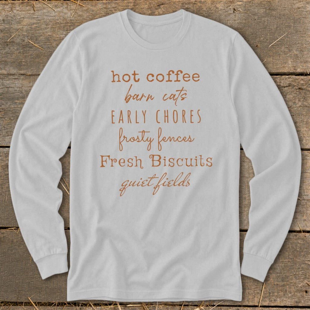 Fall Farmhouse Mornings Long Sleeve Tee product image 1