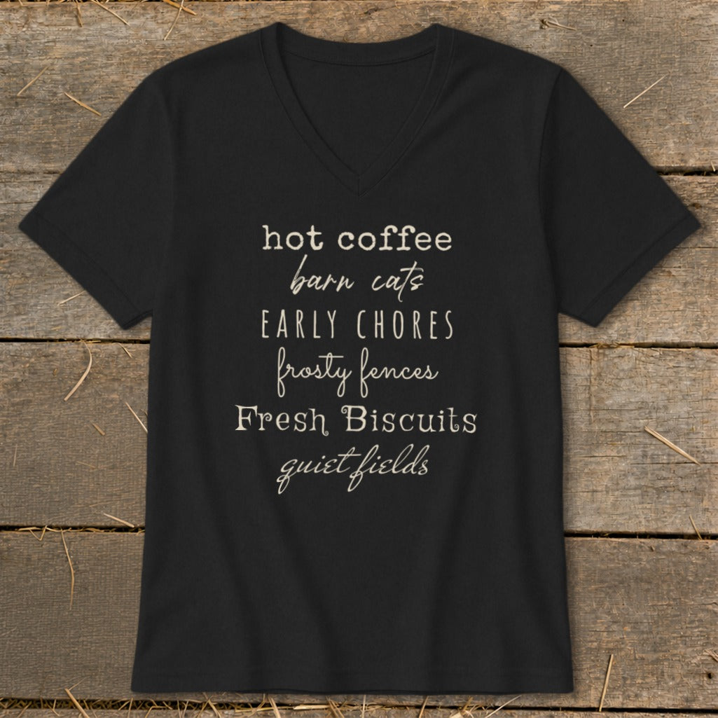 Fall Farmhouse Mornings V-neck