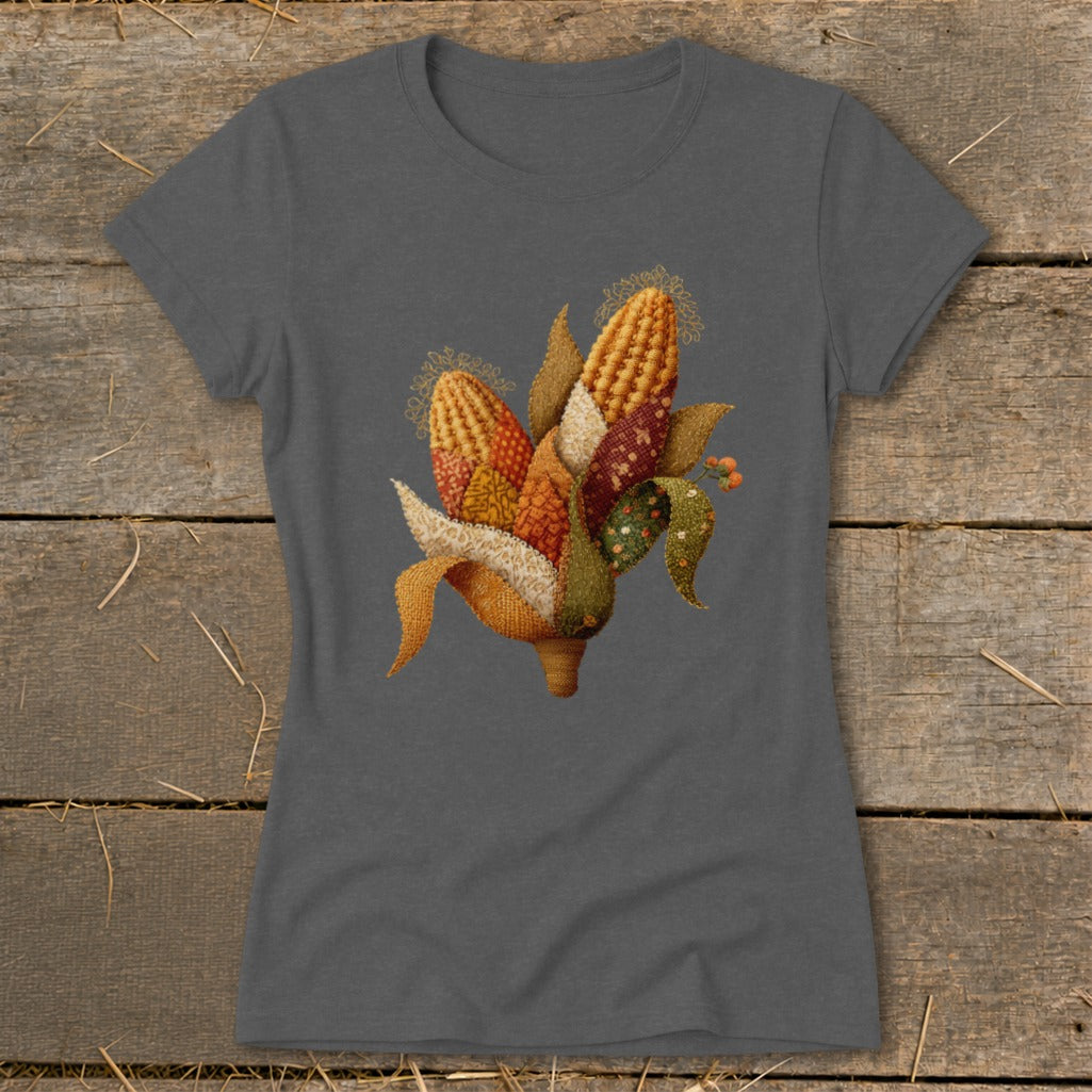 Faux Embroidery Corn Stalk Ladies Tee product image 4