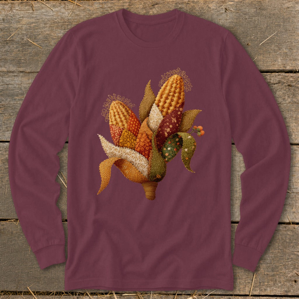 Faux Embroidery Corn Stalk Long Sleeve Tee product image 1