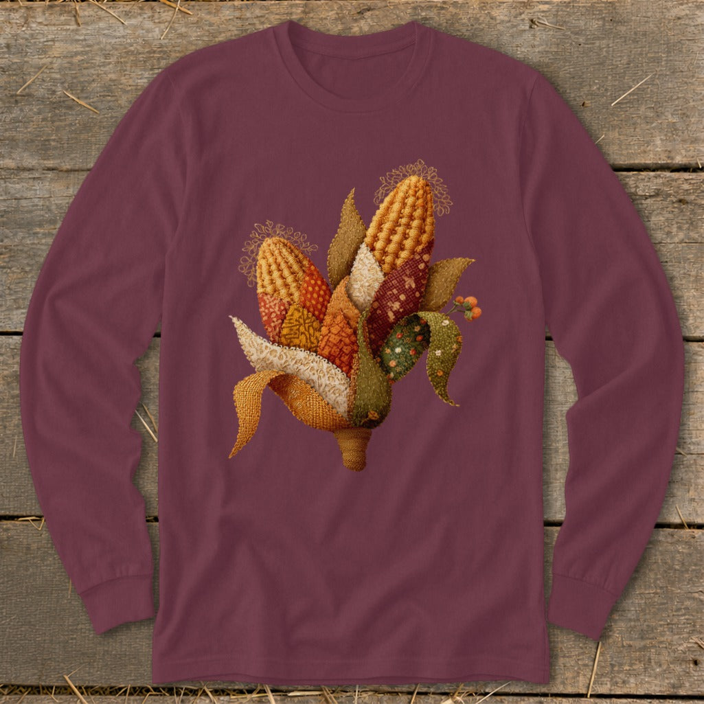 Faux Embroidery Corn Stalk Long Sleeve Tee product image 1
