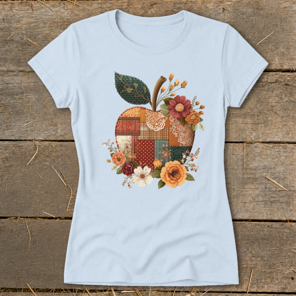 Faux Patchwork Apple Ladies Tee product image 2