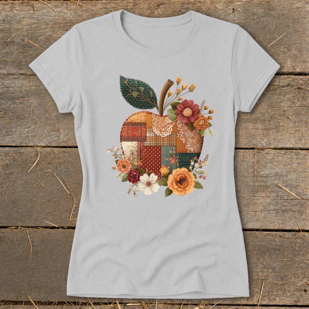 Faux Patchwork Apple Ladies Tee product image 3