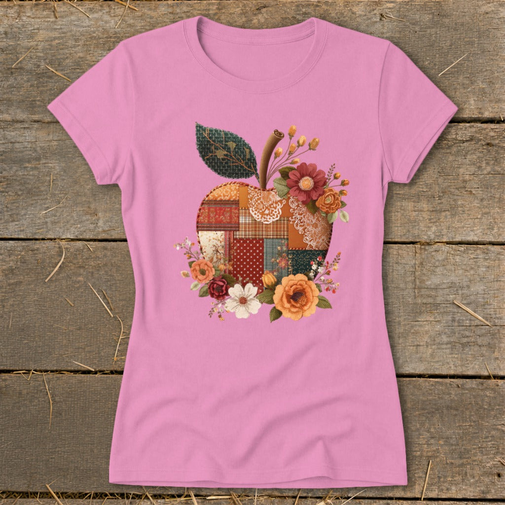 Faux Patchwork Apple Ladies Tee product image 4