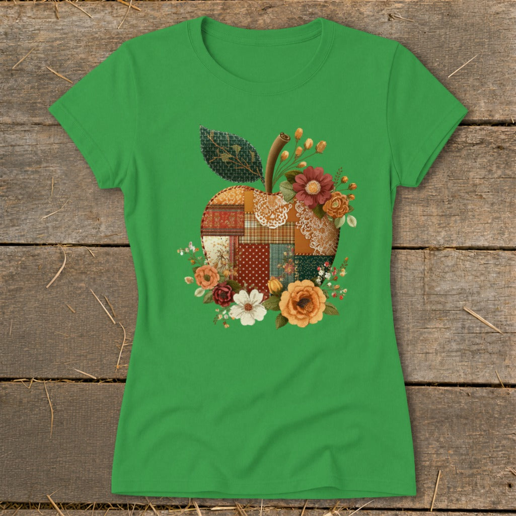 Faux Patchwork Apple Ladies Tee product image 6