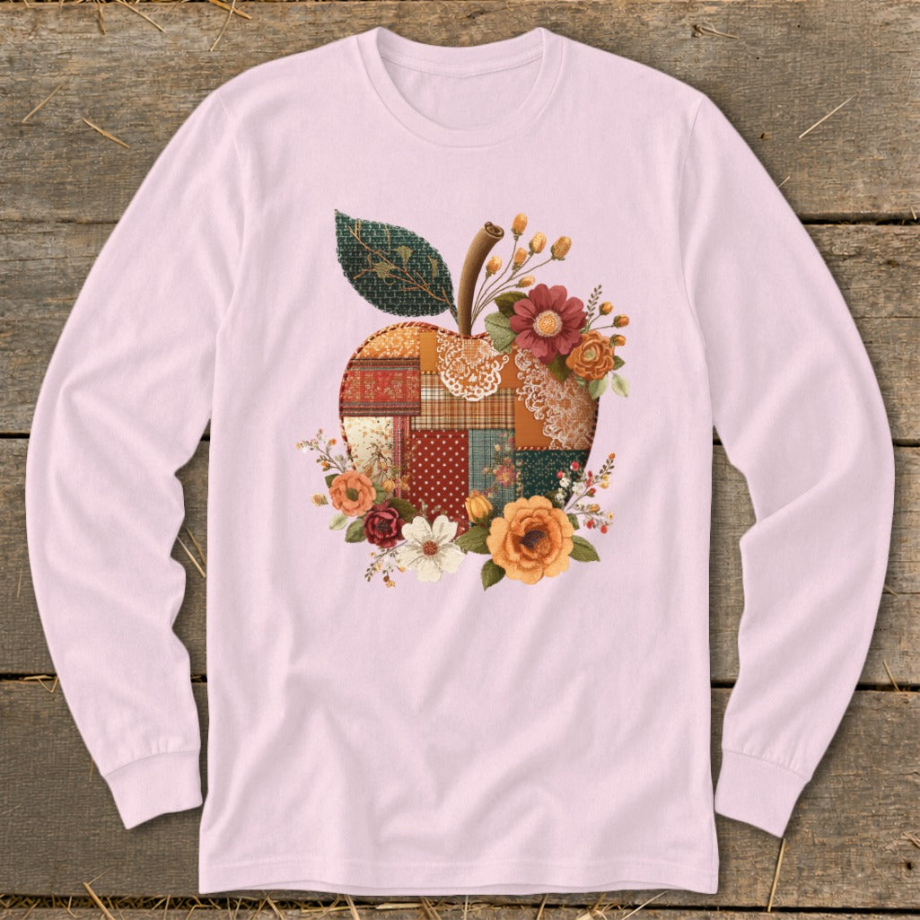 Faux Patchwork Apple Long Sleeve Tee product image 2