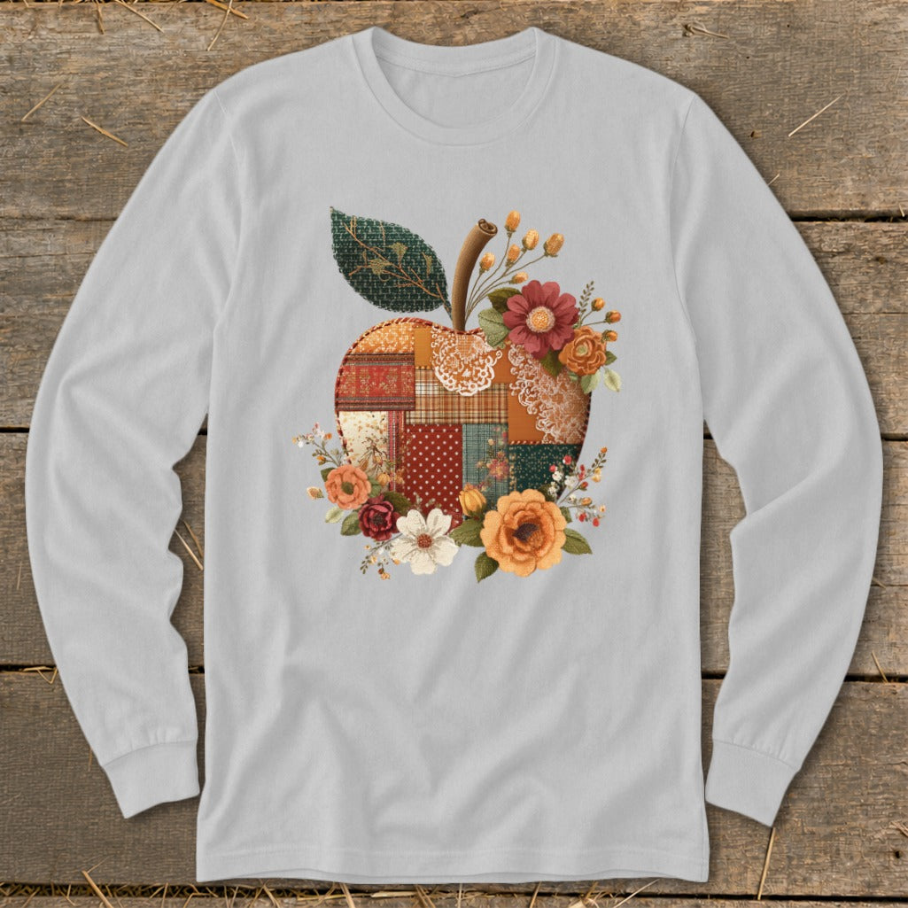 Faux Patchwork Apple Long Sleeve Tee product image 4