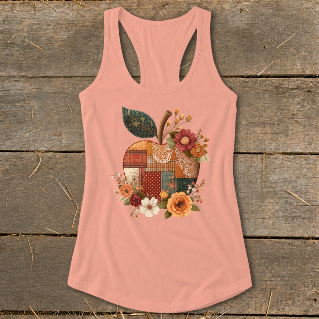 Faux Patchwork Apple Racerback Tank