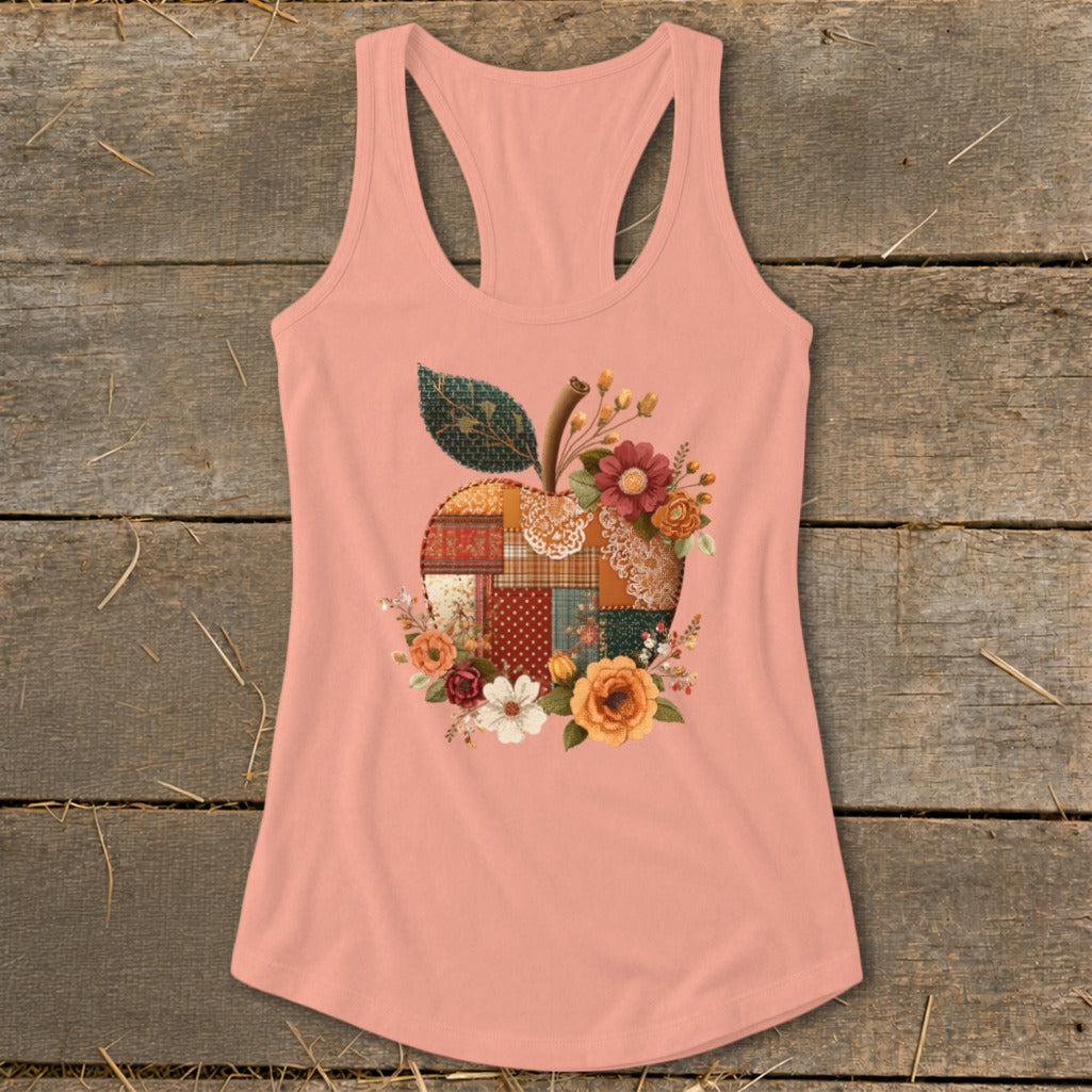 Faux Patchwork Apple Racerback Tank