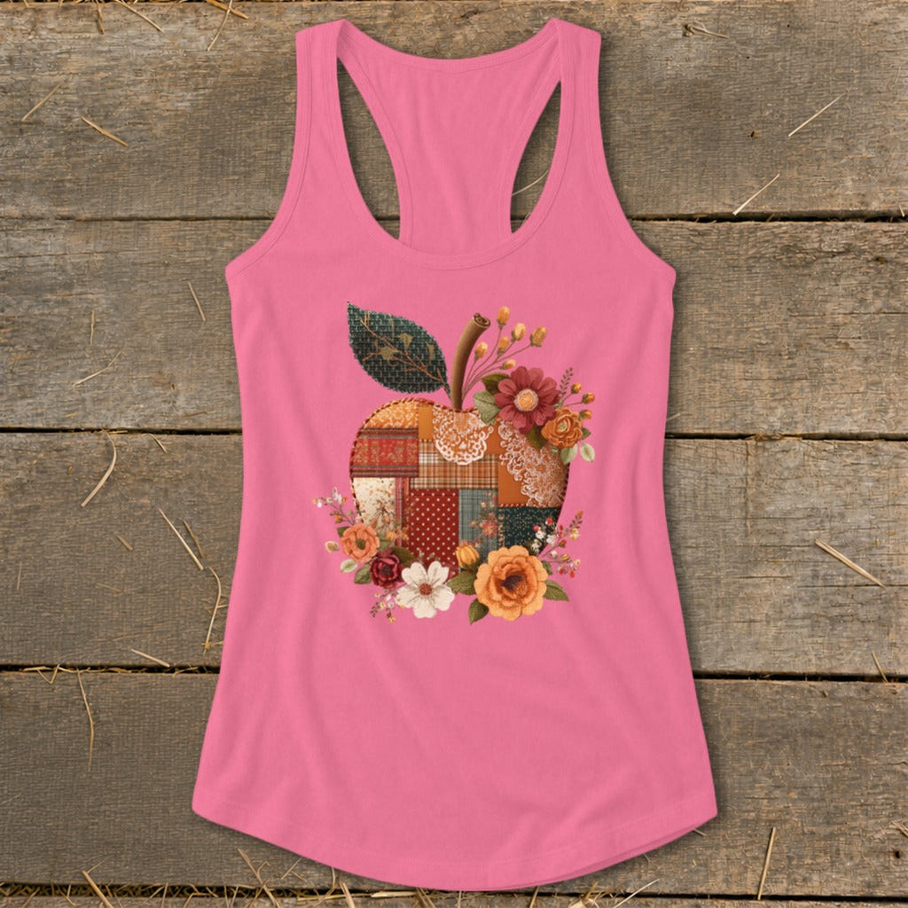 Faux Patchwork Apple Racerback Tank