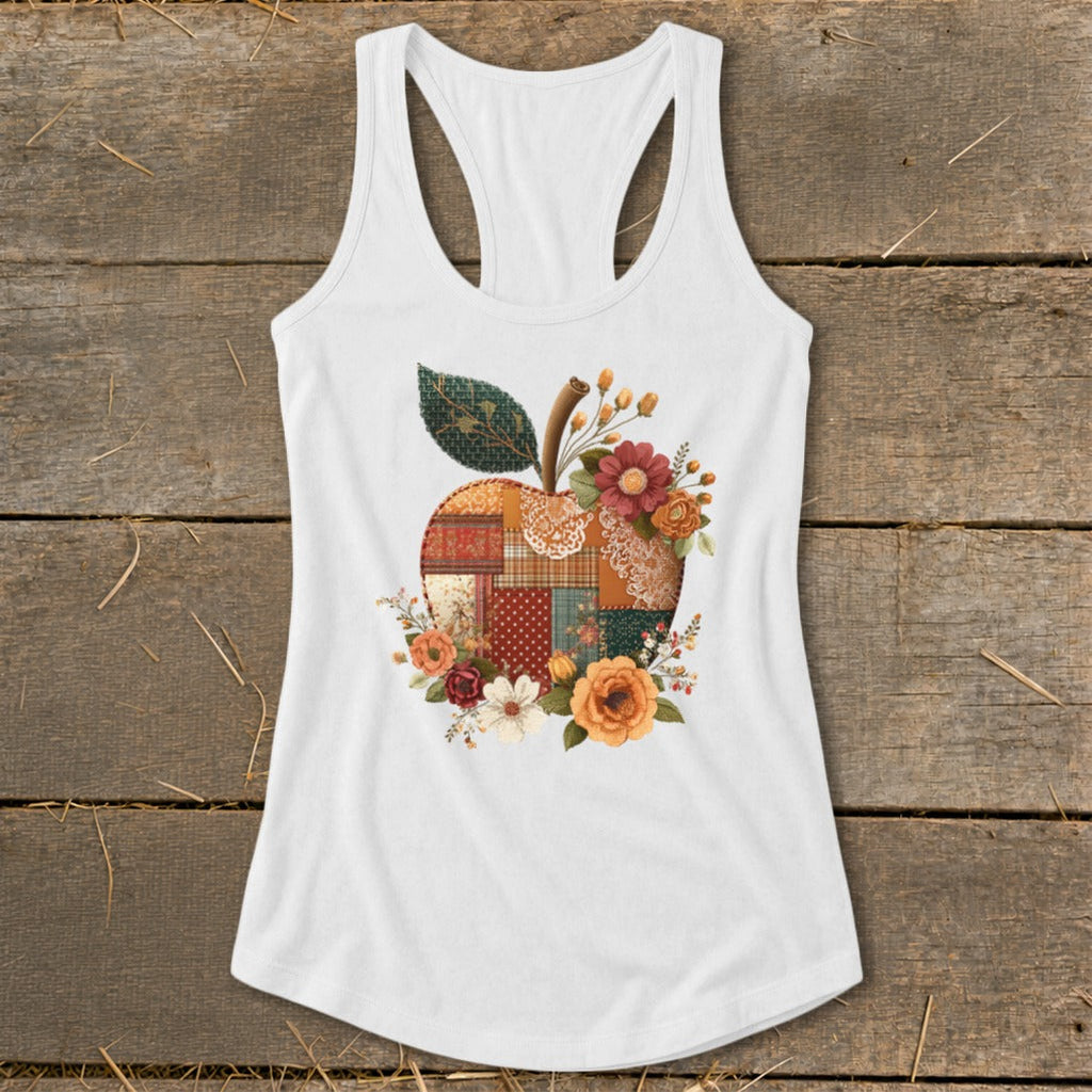 Faux Patchwork Apple Racerback Tank
