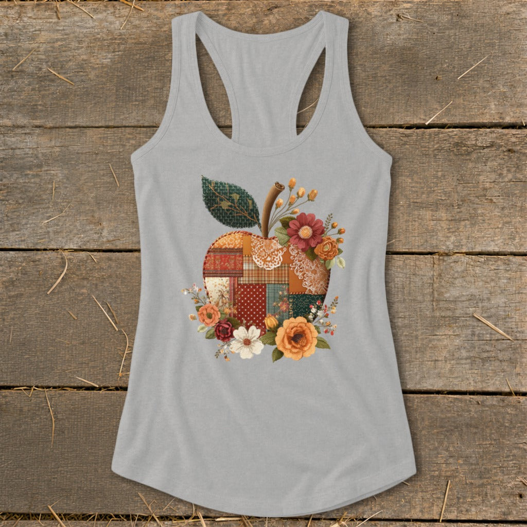Faux Patchwork Apple Racerback Tank
