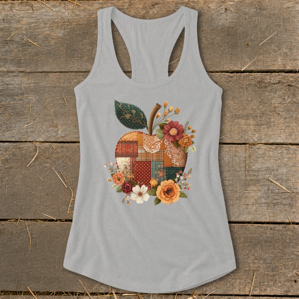 Faux Patchwork Apple Racerback Tank