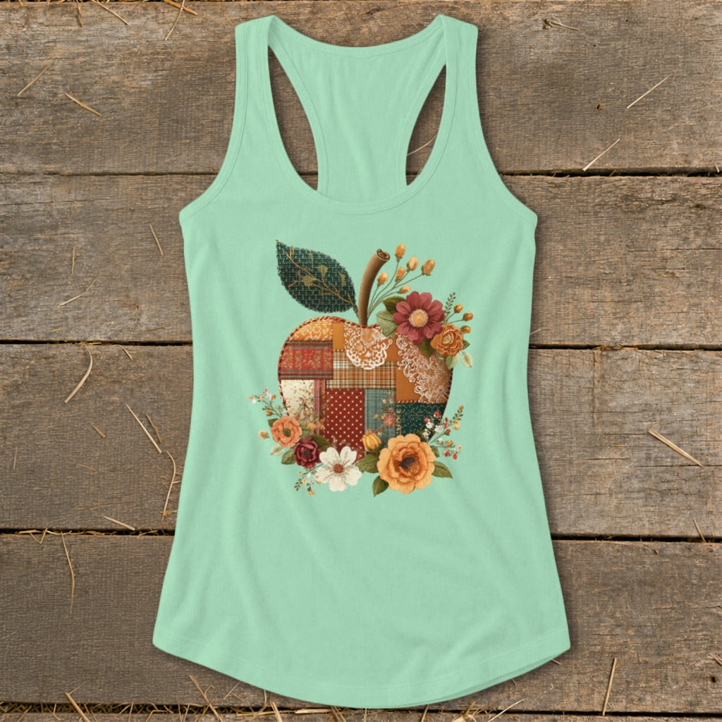Faux Patchwork Apple Racerback Tank