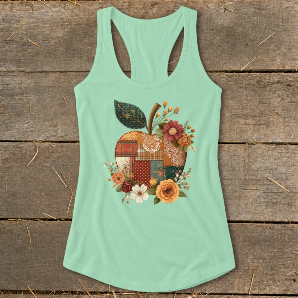 Faux Patchwork Apple Racerback Tank